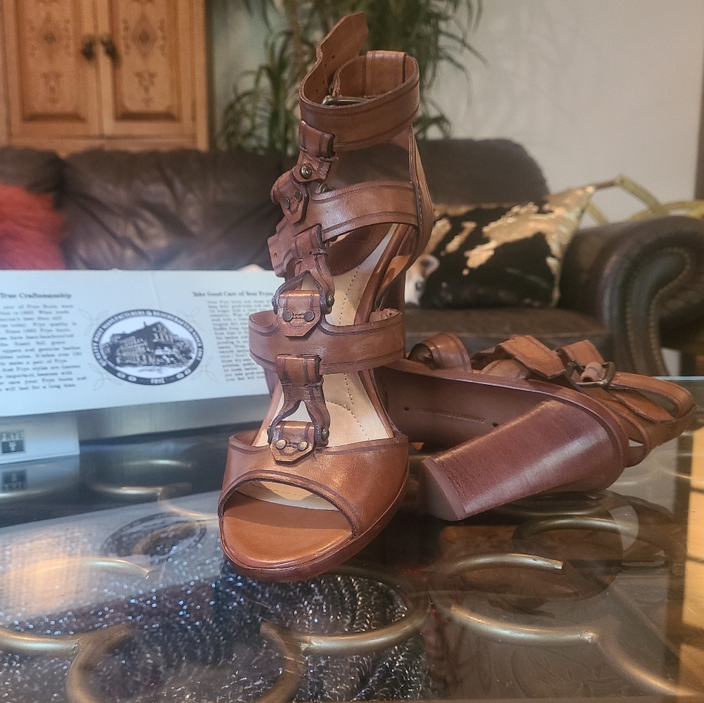 Frye Sonia Y Strap Gladiator Heels
